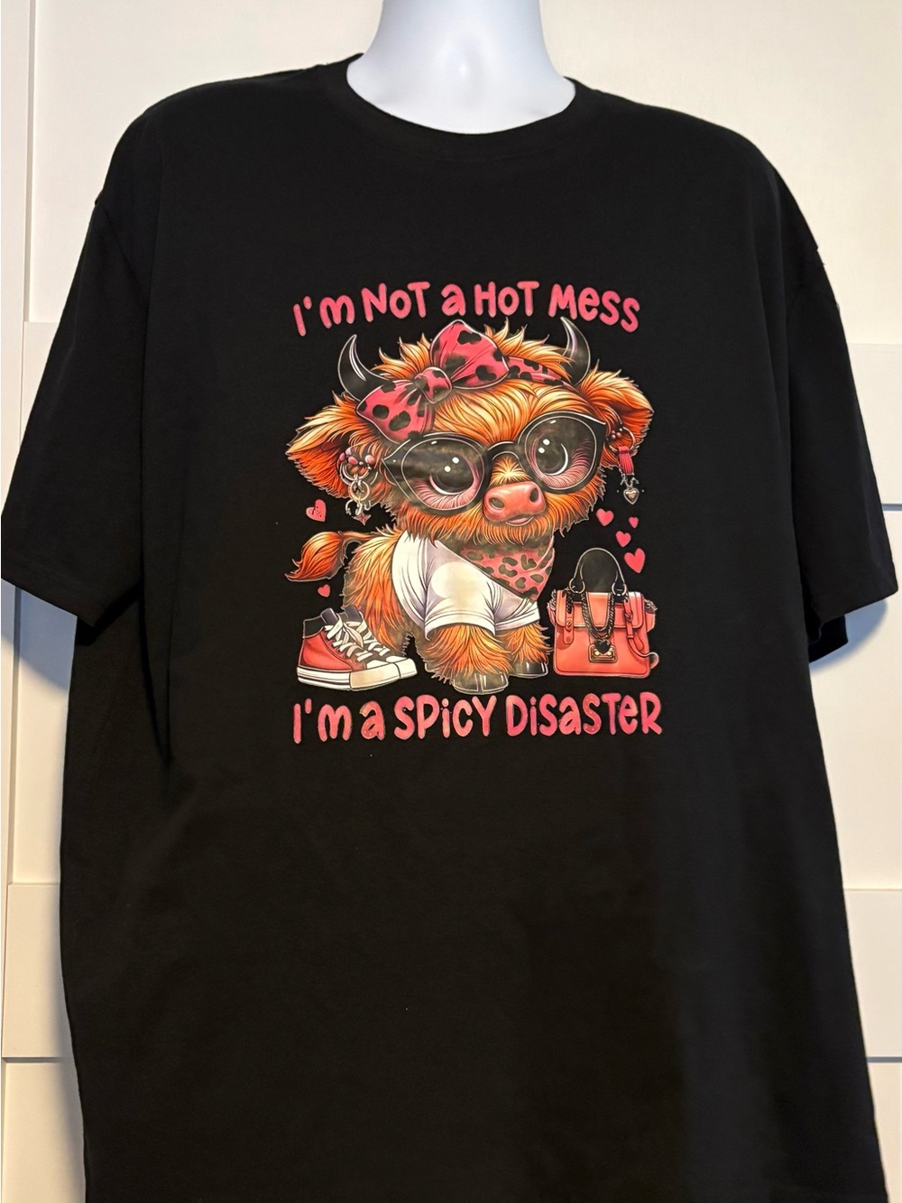 Black Graphic Tee - I'm Not a Hot Mess I'm a Spicy Disaster NWOT